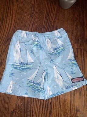 Vineyard Vines Sky Blue Sailboat Print Swim Shorts